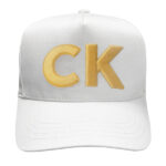 CK GOLD PUFF EMBROIDERED WHITE HAT